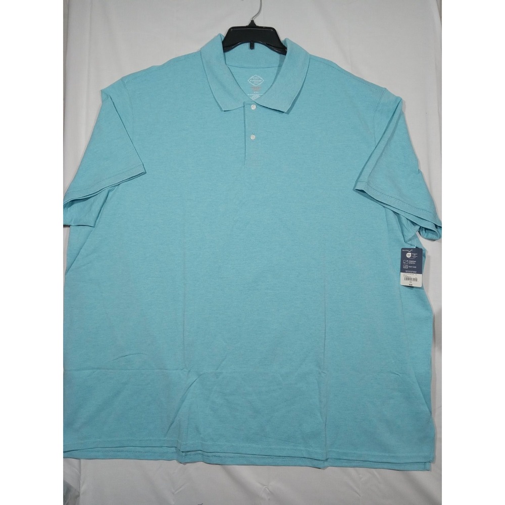 St John's Bay Polo Men's 5XL Blue Delphnium Heather Comfort Stretch‎ Classic Fit